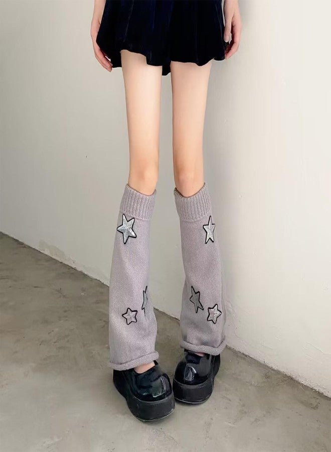 XEPST Star Leg Warmers Kawaii Socks Flared Leg Warmers for Girls Goth Accessories Harajuku Japanese Boot Socks Women's Knee High Socks - Image 3